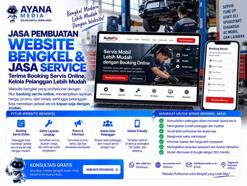 Website untuk Jasa Service dan Bengkel: Cara Pelanggan Memesan Jadwal Servis Online