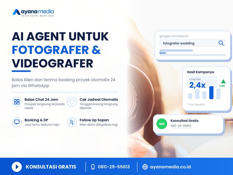 AI Agent untuk Fotografer dan Videografer: Cara Membalas Klien dan Menerima Booking Proyek Otomatis