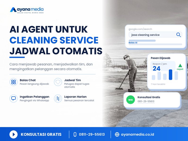 AI Agent untuk Jasa Cleaning Service: Cara Menjawab Pesanan dan Menjadwalkan Tim Otomatis
