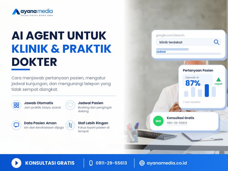 AI agent untuk klinik dan praktik kesehatan mengatur jadwal pasien dan menjawab pertanyaan otomatis