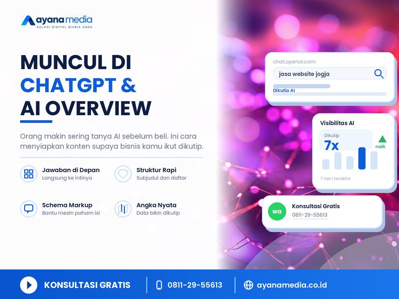 GEO: Cara Bisnis Muncul di ChatGPT, Gemini, dan AI Overview Google 2026