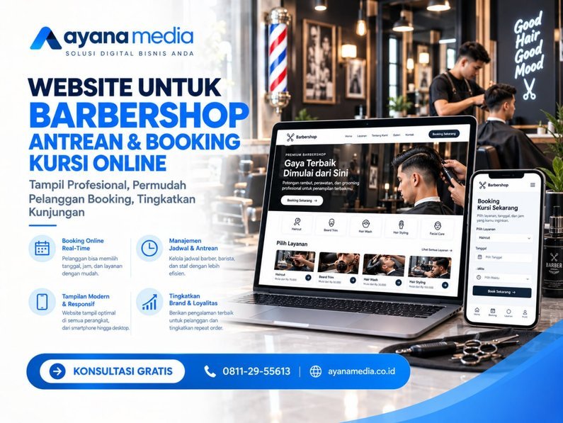 Website untuk Barbershop: Cara Pelanggan Ambil Antrean dan Booking Kursi Online