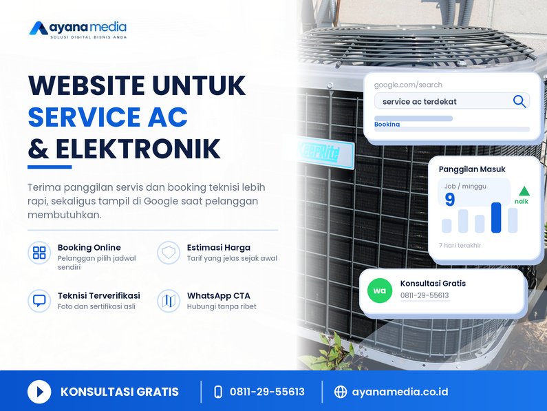 Website untuk Jasa Service AC dan Perawatan Elektronik: Cara Menerima Panggilan Servis dan Booking Online